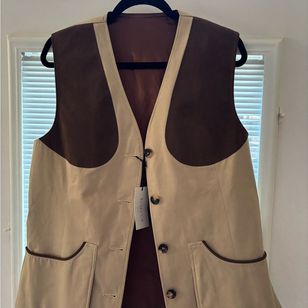 Unisex Beige and Brown Vest